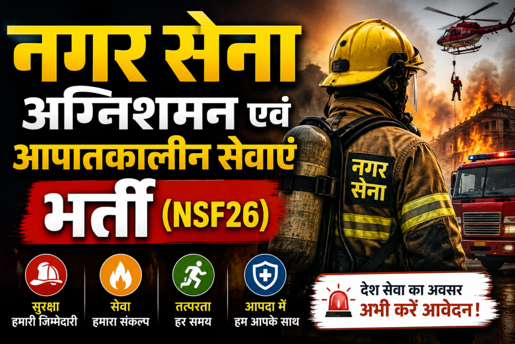 नगर सेना अग्निशमन एवं आपातकालीन सेवाएं भर्ती (NSF26)