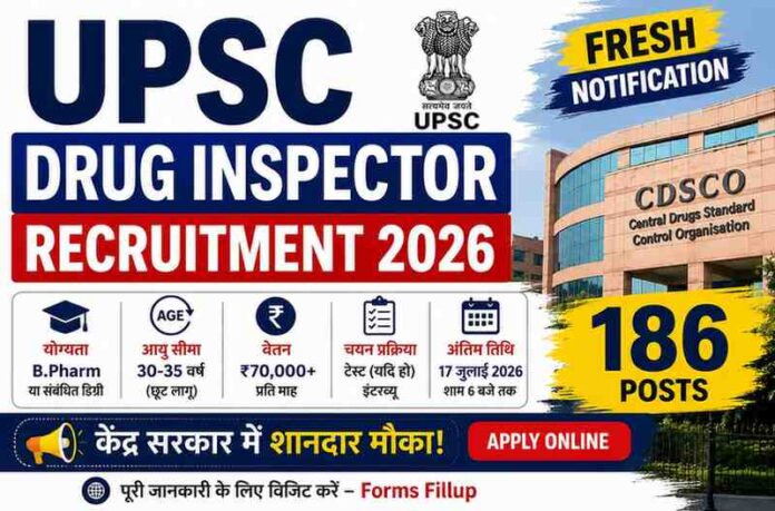 UPSC Drug Inspector Recruitment 2026