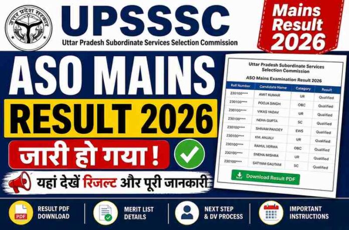 UPSSSC ASO Mains Result 2026